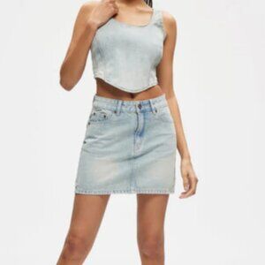 KUWALLA Light Wash Denim Skirt (SIZE 24) NWT